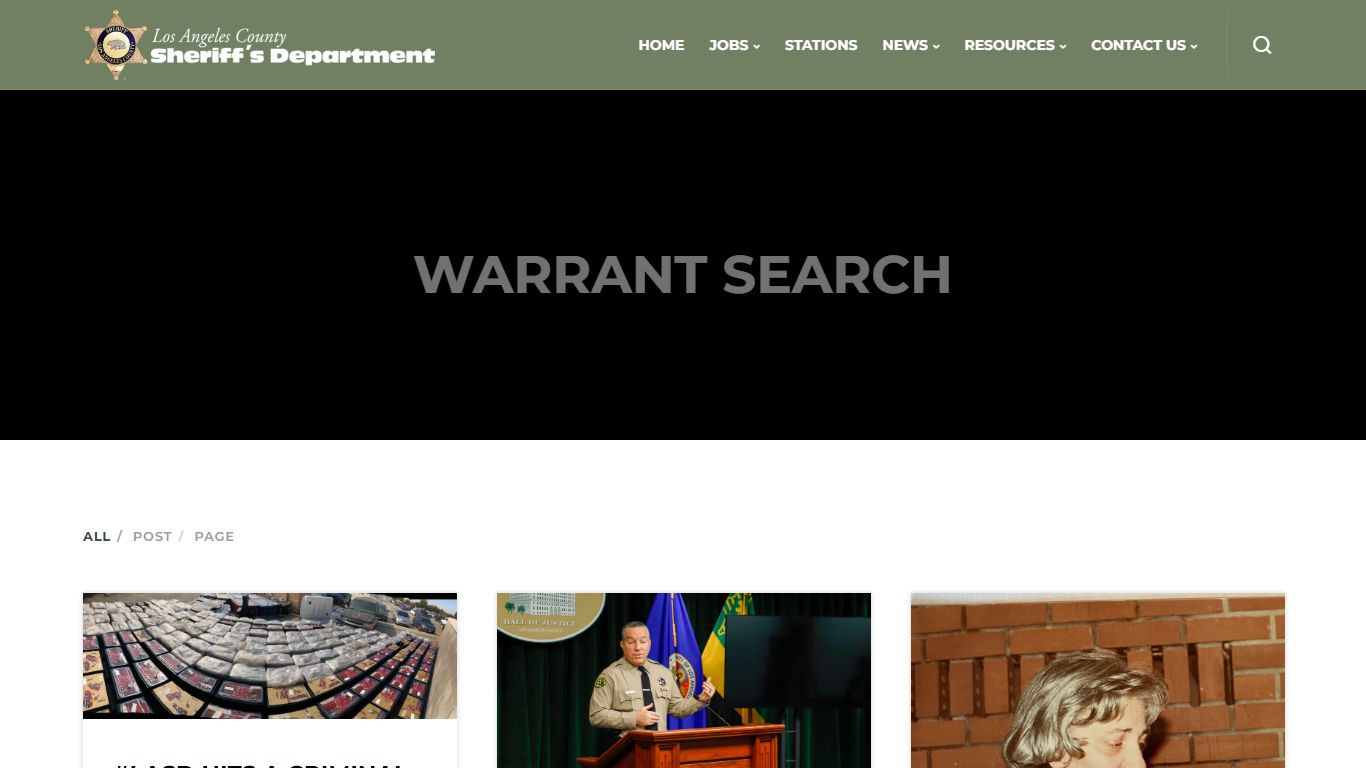 warrant search - Los Angeles County Sheriff's Department
